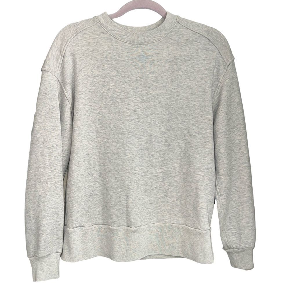 Everlane Organic Cotton Cream/Gray Round Neck Sweatshirt. Size XS.